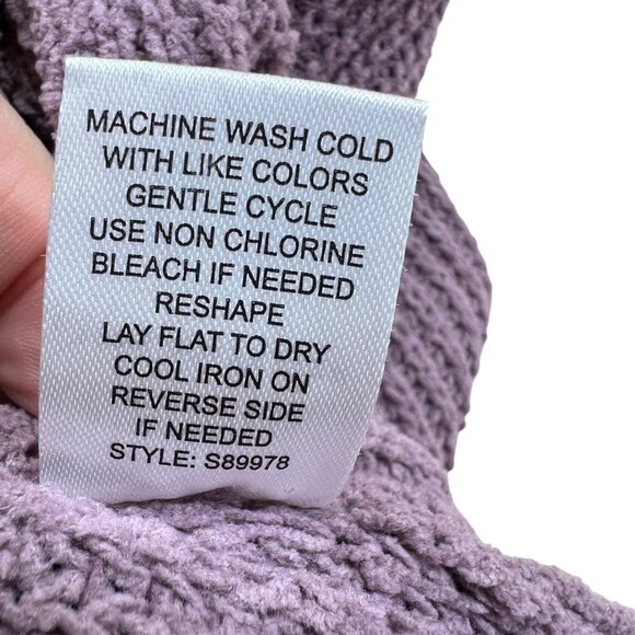 Margeaux & Ellie Chenille Open Front Cardigan Sweater Purple Size Large - Picture 11 of 12